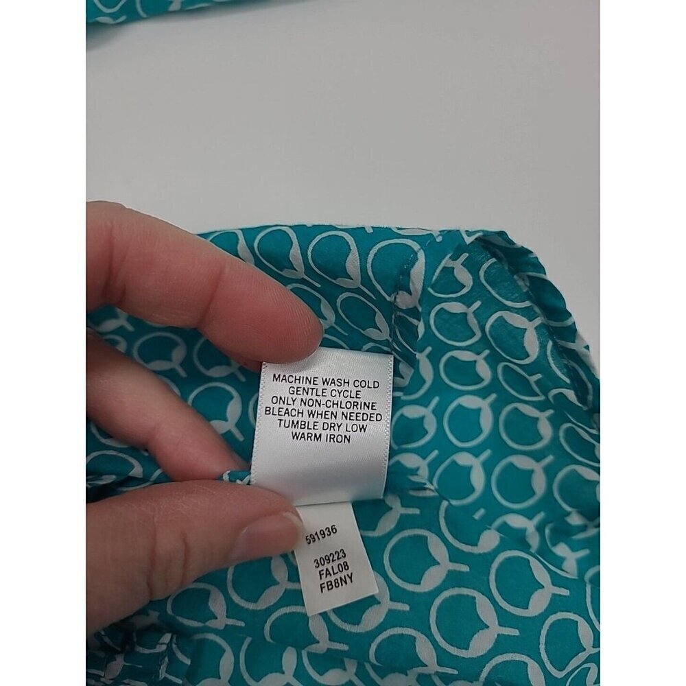 Banana Republic Ruffle Edge Button Up Shirt Women's Size Medium Overall Print - Picture 7 of 7